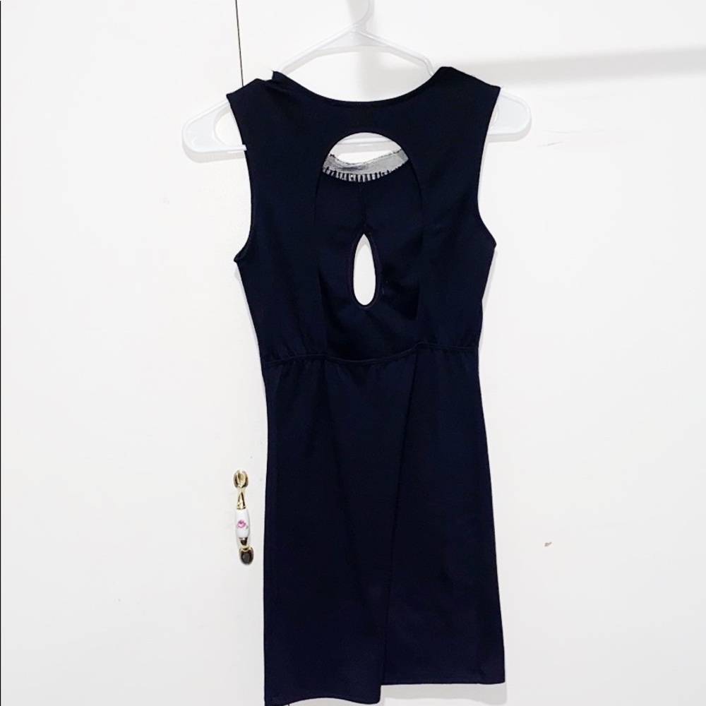 Black Mini Dress with Silver Beading - Picture 2 of 5